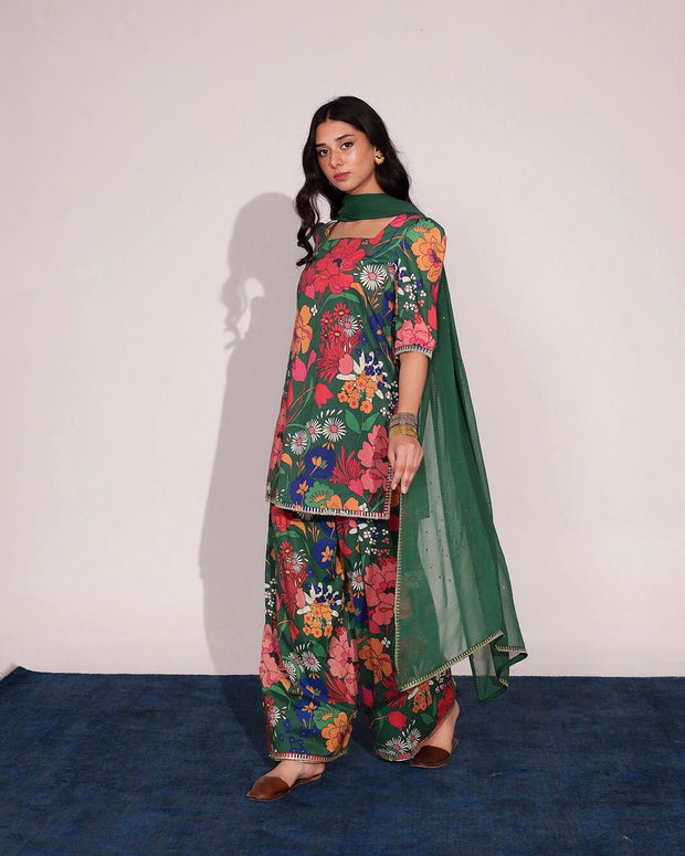 Exotic Garden | 3-Piece Stitched Suit