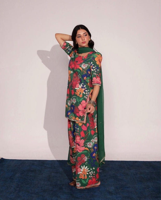 Exotic Garden | 3-Piece Stitched Suit