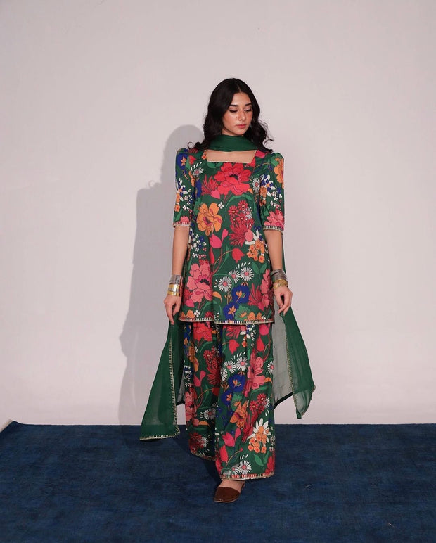 Exotic Garden | 3-Piece Stitched Suit