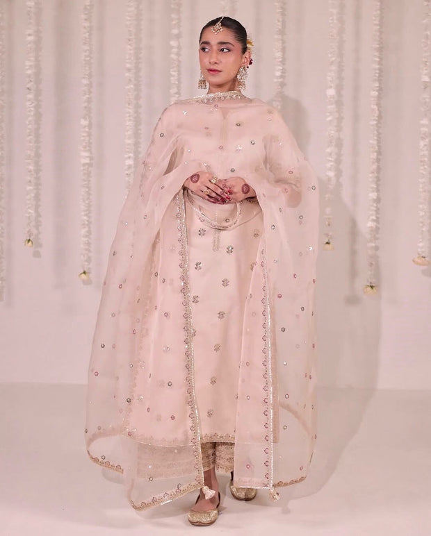 ROSÉ BLUSH | 3-PC Stitched Embroidered Outfit