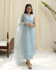 POWDER BLUE | 3-Pc Stitched Embroidered Outfit